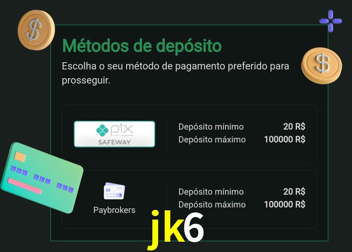 O cassino jk6 oferece uma grande variedade de métodos de pagamento